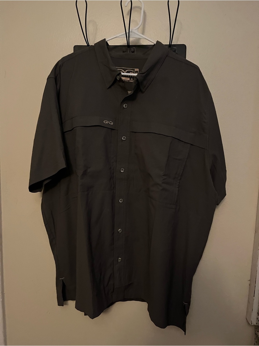 Game Guard Short-Sleeve Casual Button-Down Shirt - olive green Gameguard